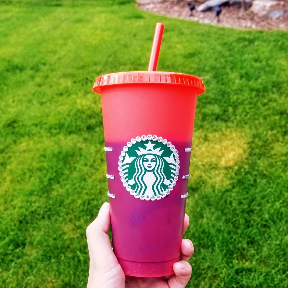 Starbucks Color Changing Cups - Blinged Out! Red